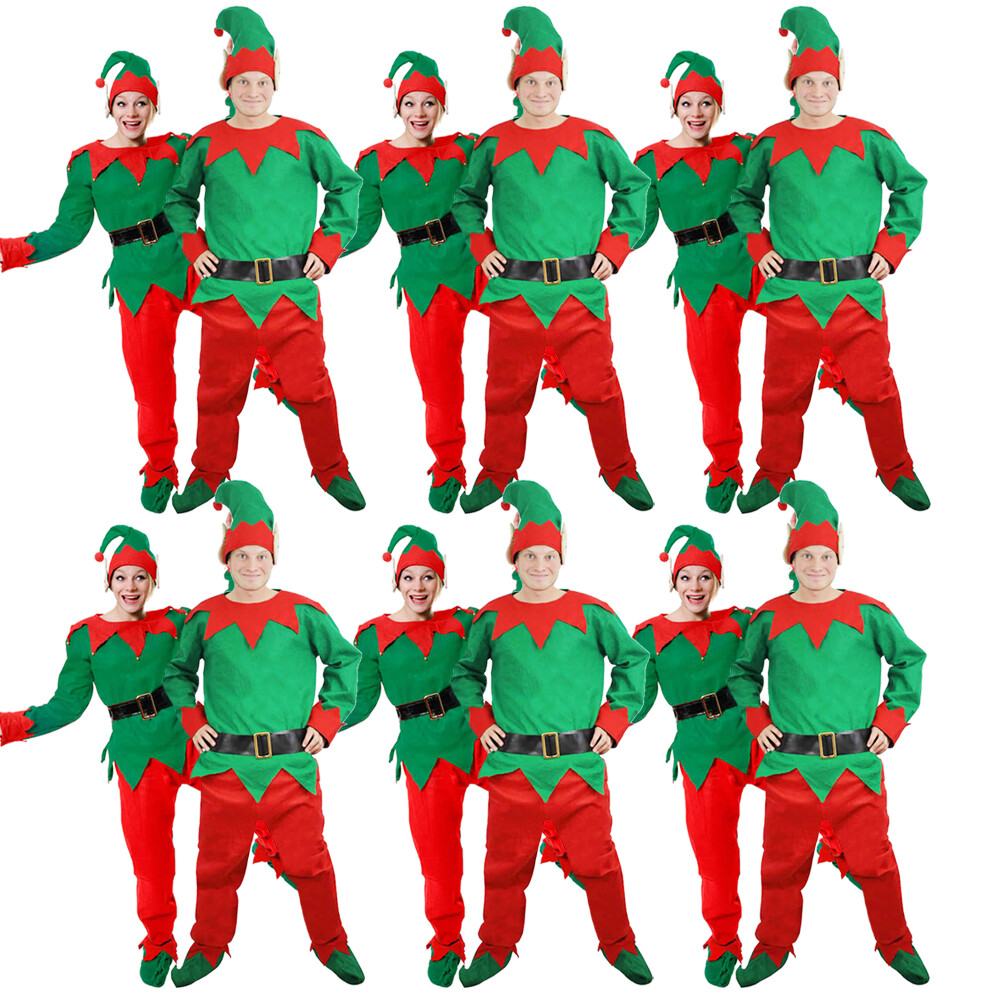 PACKS DE DISFRACES DE ELFOS LOTE DE 5 PIEZAS AYUDANTE DE SANTAS UNISEX NAVIDAD NAVIDAD DISFRAZ