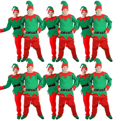 PAKETE ELFEN KOSTÜME 5 STÜCK WEIHNACHTSMÄNNER HELFER UNISEX WEIHNACHTEN XMAS KOSTÜM PAKET