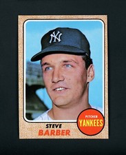 Steve Barber 1968 Topps - NY Yankees #316 NM