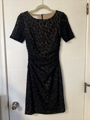 Kay Unger Lace Artsy Bodycon Dress Retro Y2K Casual Party Sz 2 Rushed Lined  | eBay
