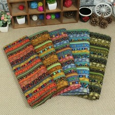 Ethnique Tissu Rayure Coton Lin Bohême Boho Indien Méditerranéen 1M DIY