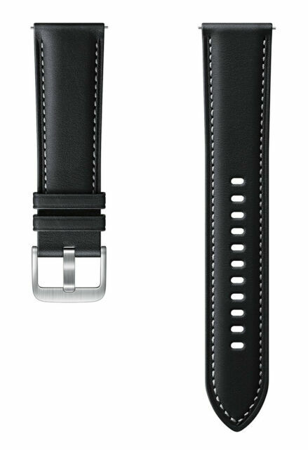 Samsung Stitch Leather Band For Galaxy Watch3 Black M L 22mm For Sale Online Ebay