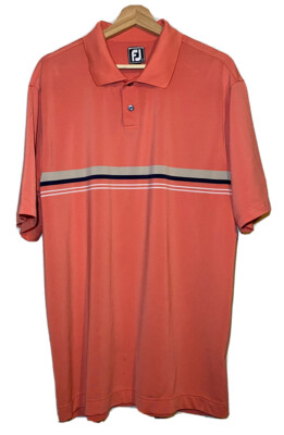 FootJoy メンズ 【XL】 スカーレット/オレンジチェック柄シャツ 新品