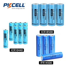 4/8/12x 3.7V 3.2V AA AAA 14500 18500 Li-ion Rechargeable Batteries for LED Light