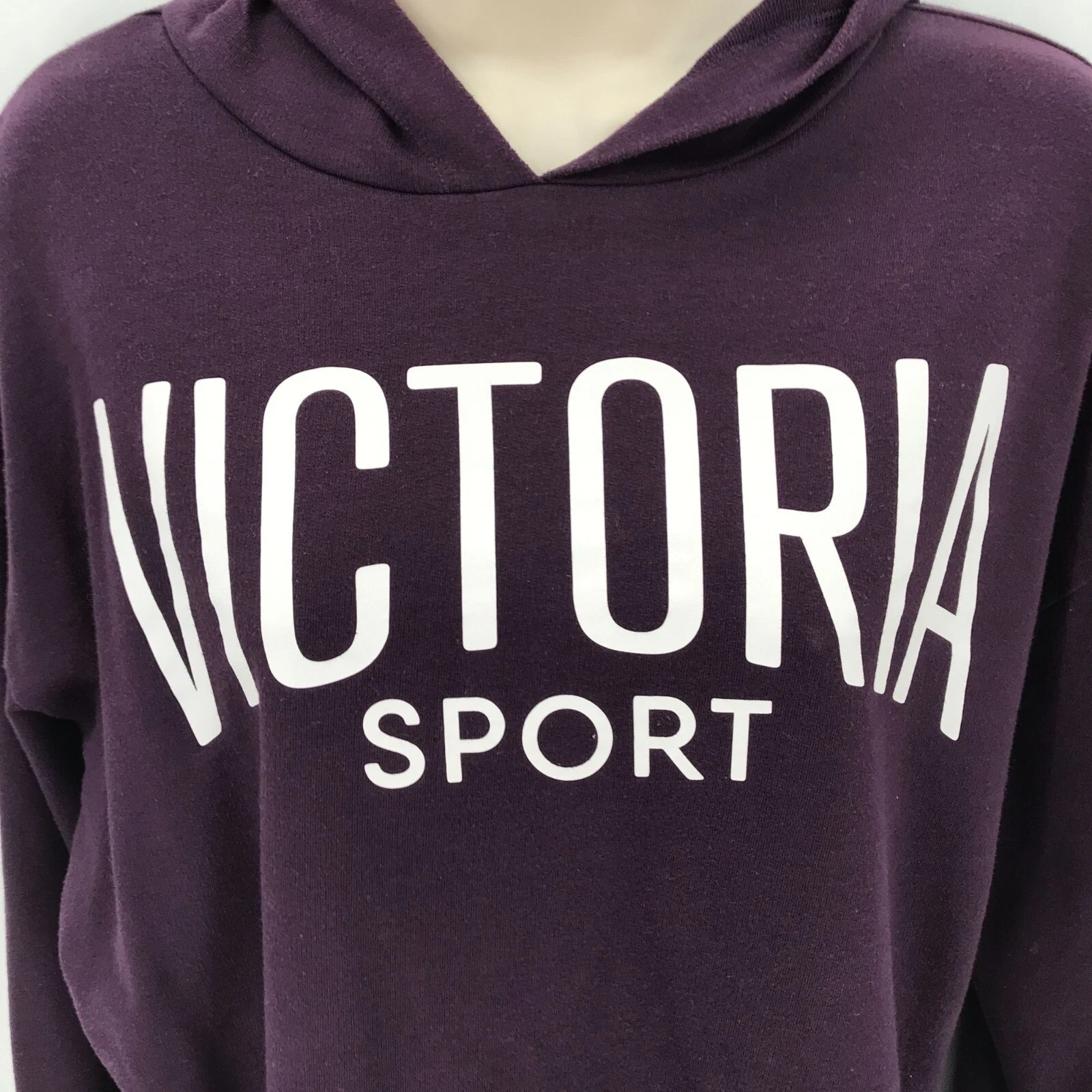 UNDERCOVER Felpa con cappuccio da donna melanzane a maniche lunghe leggero logo Victoria Sport taglia S