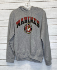 Gildan US MARINES Gray UNISEX Pullover Hoodie SZ S