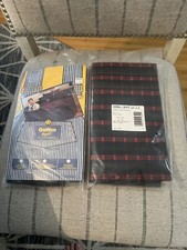 OshKosh B'Gosh Window Valance Curtains Boys 86" x 15" Plaid New Sealed Set of 2