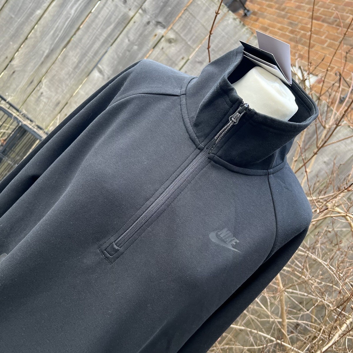 NWT Womens Nike Tech Fleece 1/4 Zip Top Black Jumper Sweatshirt DM6125-010  XL | eBay