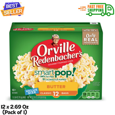 Orville Redenbacher's Microwave Popcorn SmartPop!, Butter Flavor, 12x2.69 Oz ...