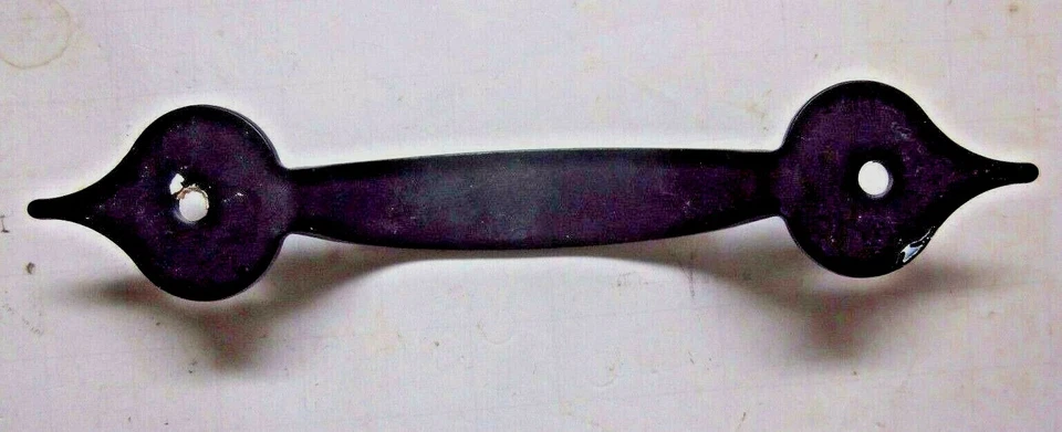 Tirador de cajón colonial negro satinado martillado hierro forjado centros de 3-1/2" MCM Foto 4 de 4