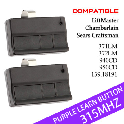 Garage Door Opener Remote Control Purple Learn Button For Liftmaster 371LM
