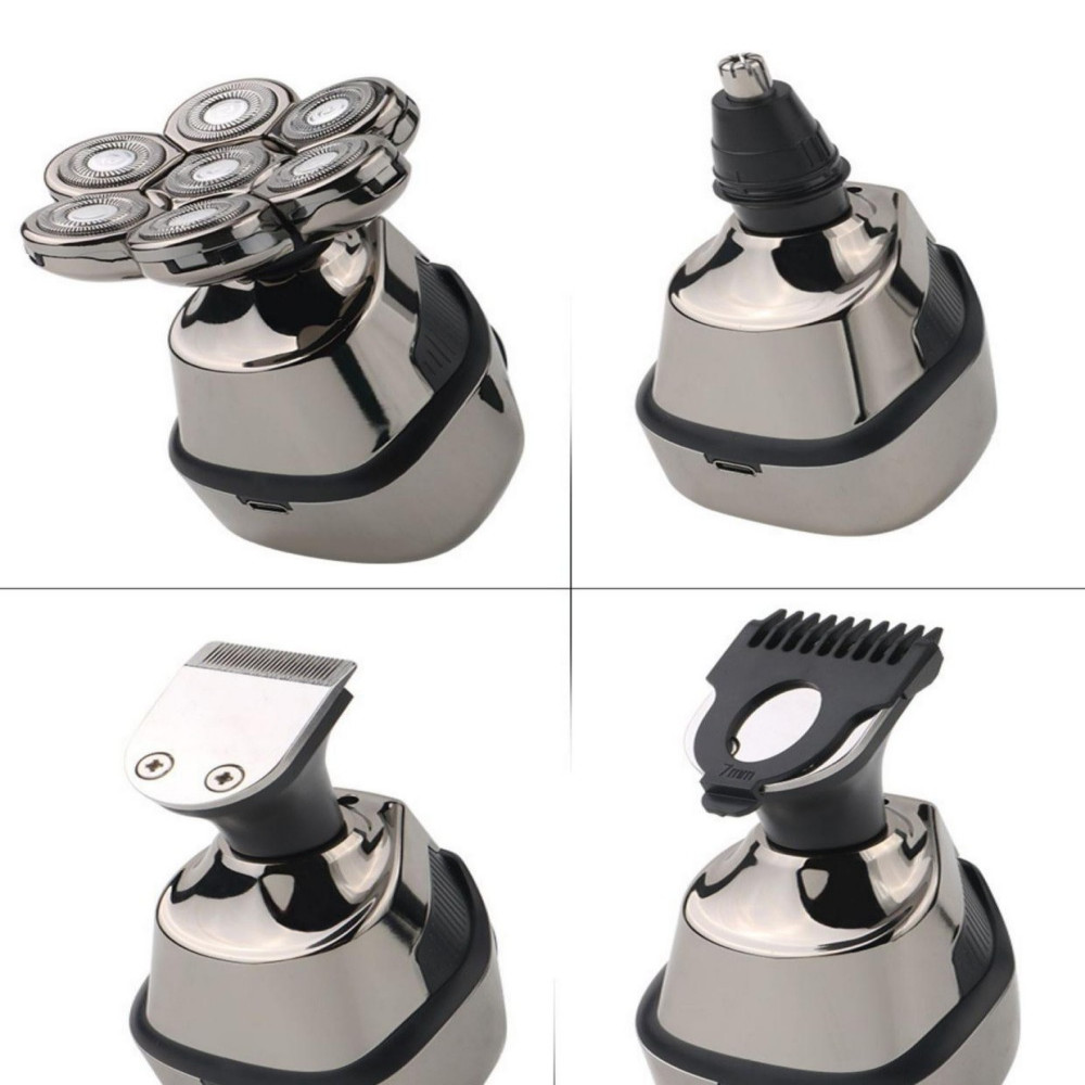 7D 5-in-1 Shaver Cordless Hair Trimmer Bald Head Razor Electric For Men Wet Dry