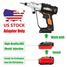 Adapter for Worx 20V USA Ver. Tool, fits Craftsman New 20V (w/ V20 Logo) Battery