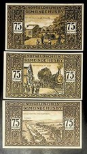 1921 Germany HUSBY 75 Phennig Banknote / Notgeld