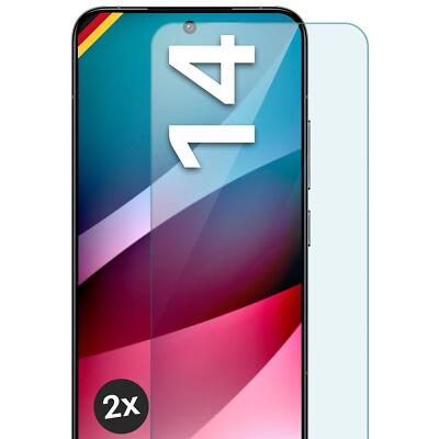 2x Echt Glas für Xiaomi 14 Panzerfolie Handy Hartglas HD Premium Displayschutz