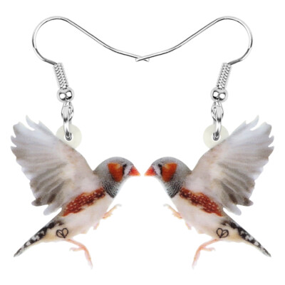 Acrylic Drop Earrings Cute Grass Finch Bird Trendy Spring Jewelry For Women Gift