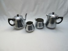 Vintage Towercrome teapot coffee pot milk jug sugar bowl chrome tea set