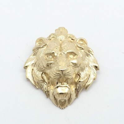 Solid 14k Gold Lion King of the Jungle Leo Charm Pendant Face Head New
