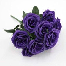 10 Heads Silk Rose Artificial Flowers Bouquet Wedding Garden Home Party Decor UK