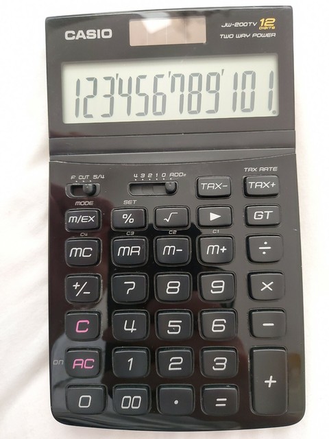 Casio Dual Powered Desktop Calculator Jw 0tw Tilted Lcd Display For Sale Online Ebay