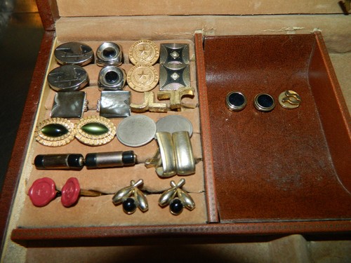 Men's Various Cuff Links and Tie Pins / Bars with Jewelry Box VINTAGE - Picture 2 of 4