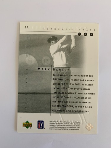 2001 SP Authentic #73 Mark Hensby AS RC 0210/2999 - Picture 2 of 2