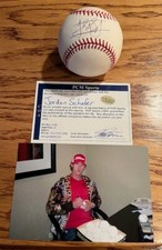 JORDAN SCHAFER Autographed Signed OML Baseball PCM Sports COA