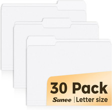 File Folders, 30 Pack Manilla Folders 8.5 X 11, Colored File Folders Home Office