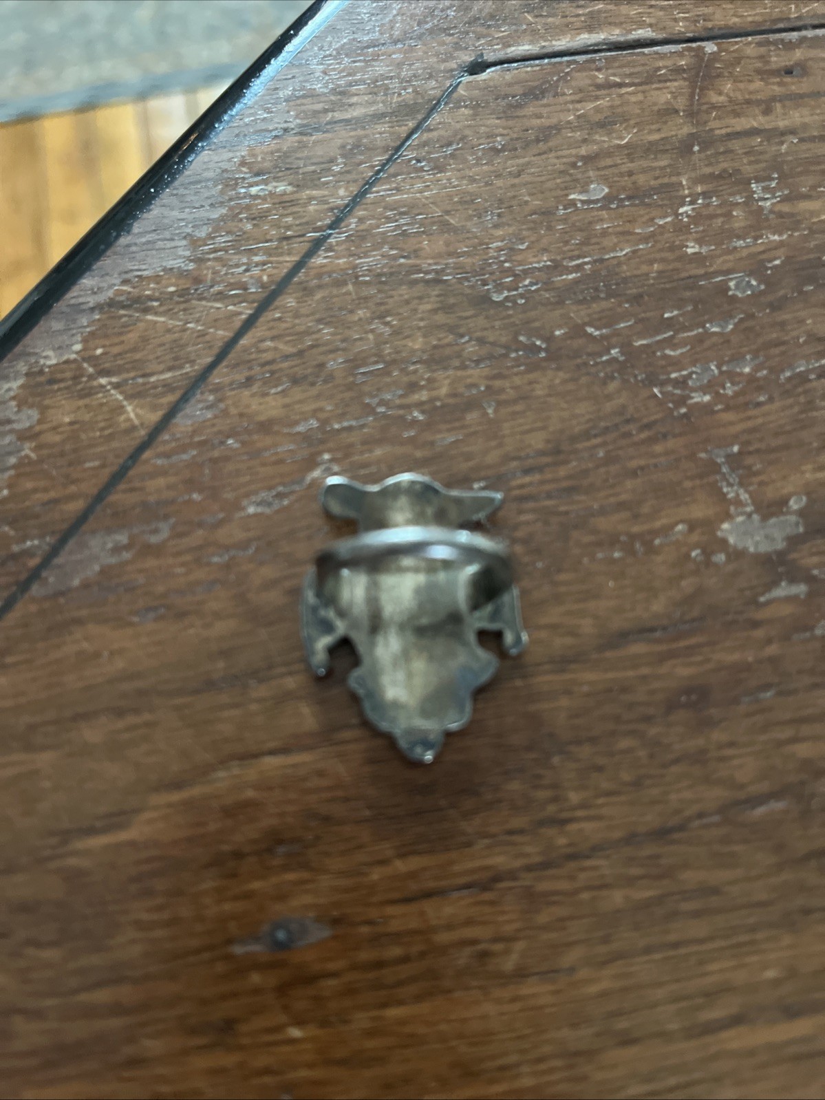 Vintage Native Thunderbird Ring Silver Opal Turqu… - image 2