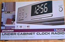 SYLVANIA Under-Cabinet Clock Radio Bluetooth Digital Display USB Charge Backup
