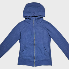 Lululemon Scuba Hoodie size 6 Blue Heathered Larkspur Fleece Full Zip