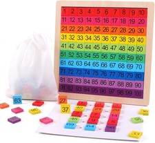 Wooden Montessori Math Counting Hundred Board Toys, 1-100 Consecutive Numbers...