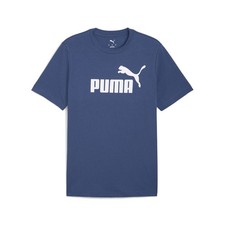 PUMA Essentials Logo Crew Neck Short Sleeve T-Shirt Mens Blue Casual Tops 688845