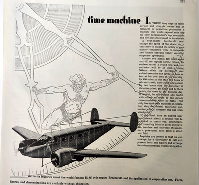 D18S Twin Engine Beechcraft Beech Aircraft Vintage 1946 Ad Magazine Print