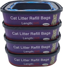 4 Pack Cat Litter Refill Bags Cartridges Compatible W/ Genie Cat Standard Plus