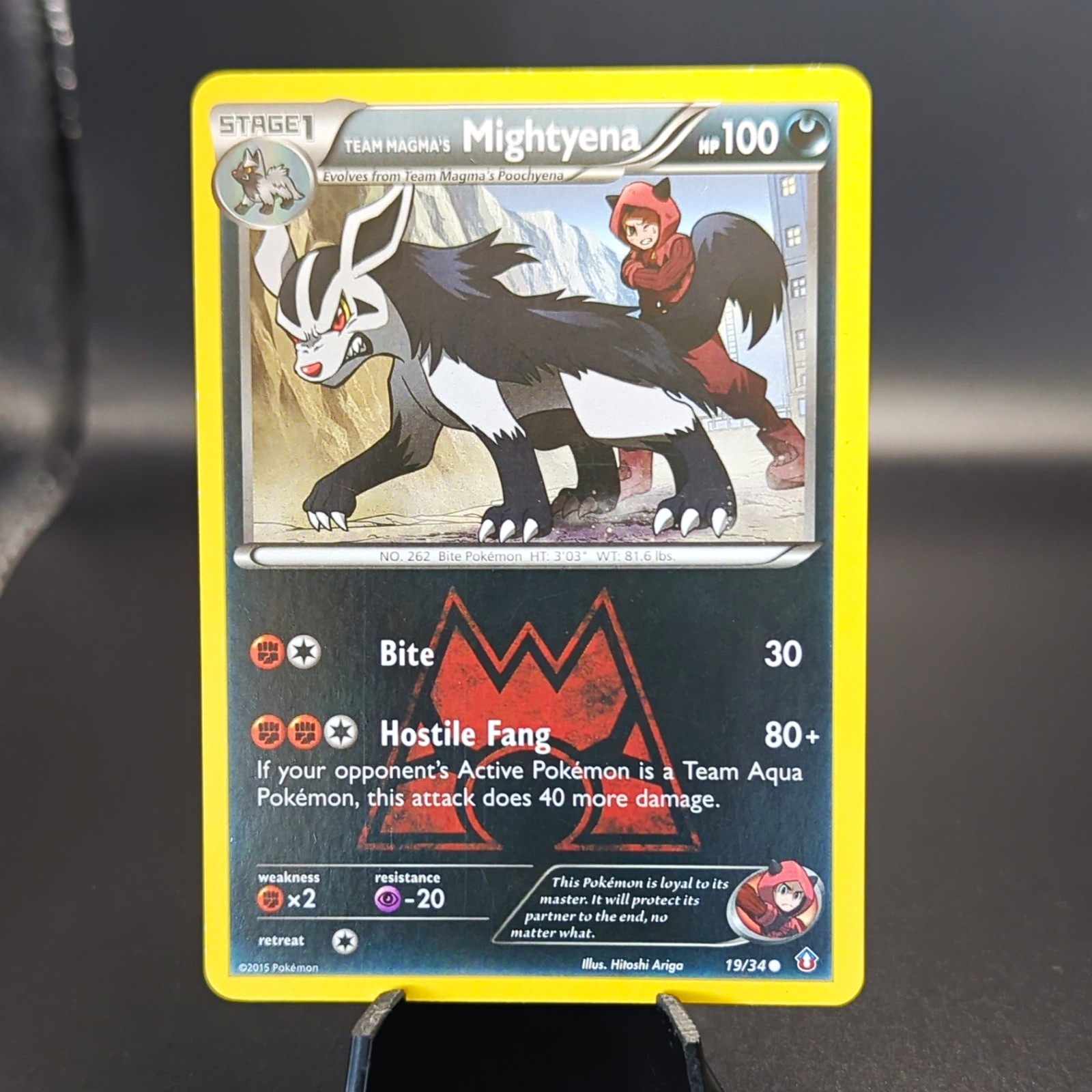 Pokémon TCG Team Magma's Mightyena 19/34 Double Crisis Regular Eng