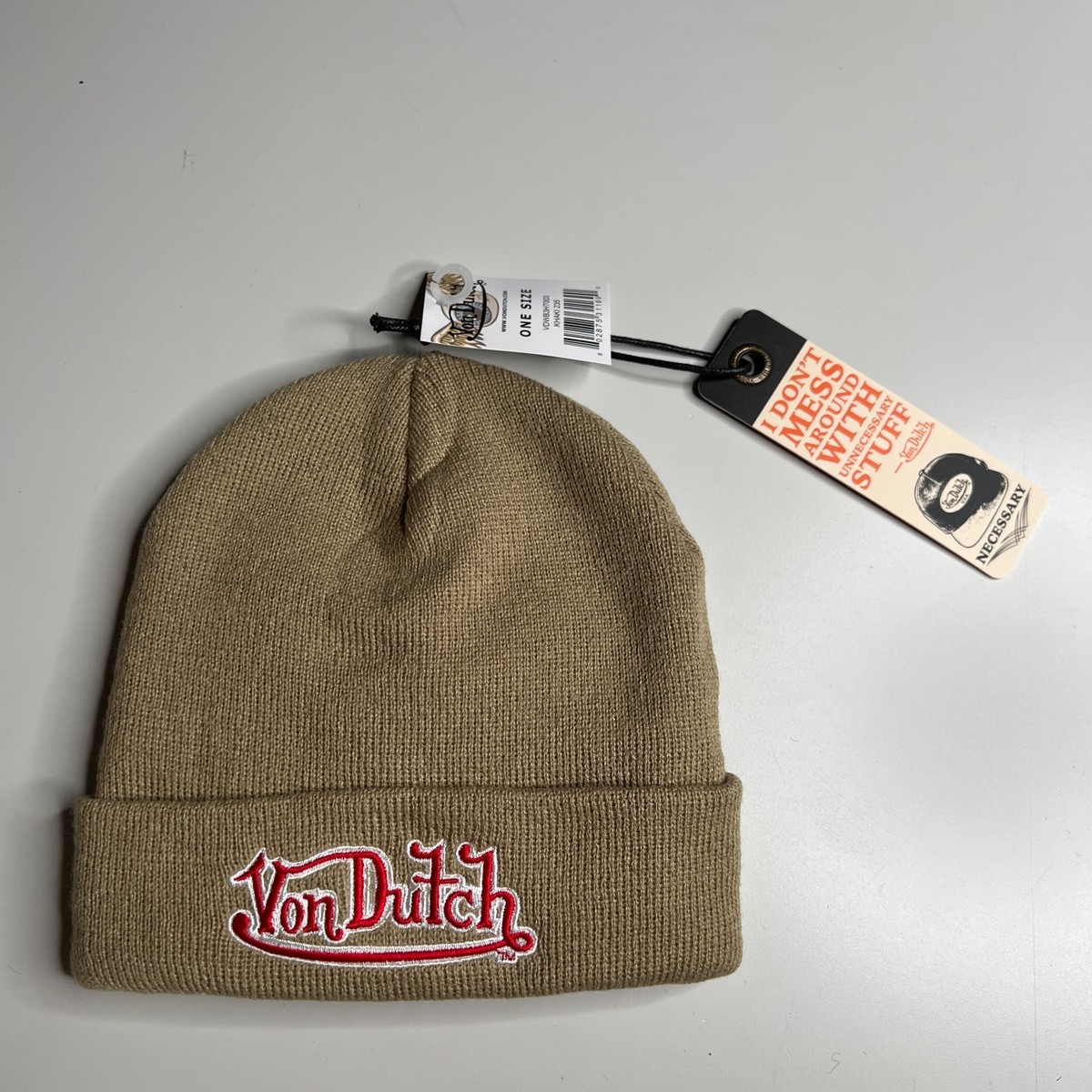 Von Dutch Beanie with Red Logo Von Dutch Hat Cap Beanie Orange Knit | Mercari main image 2