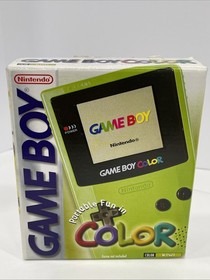 GAME BOY COLOR Nintendo Kiwi Lime Green W/ BOX & Inserts RARE