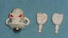 vintage Mego Micronauts FORCE COMMANDER R+L FIST + HEAD parts lot