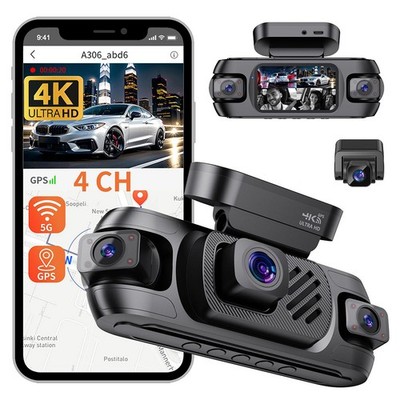 4 Channel 4K Dash Cam 360°Panoramic WIFI GPS Night Vision Car DVR Video Recorder