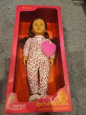 Our Generation Gracia 18" Doll in Pink Leopard-Print Pajama Valentine's Day