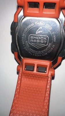Casio G-Shock G-8000 Watch 40x40mm Orange Red Rare Limited Vintage
