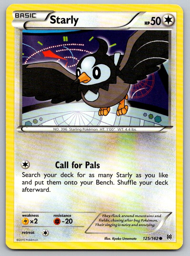 Starly 125/162 Common BREAKthrough Pokemon Moderately Played