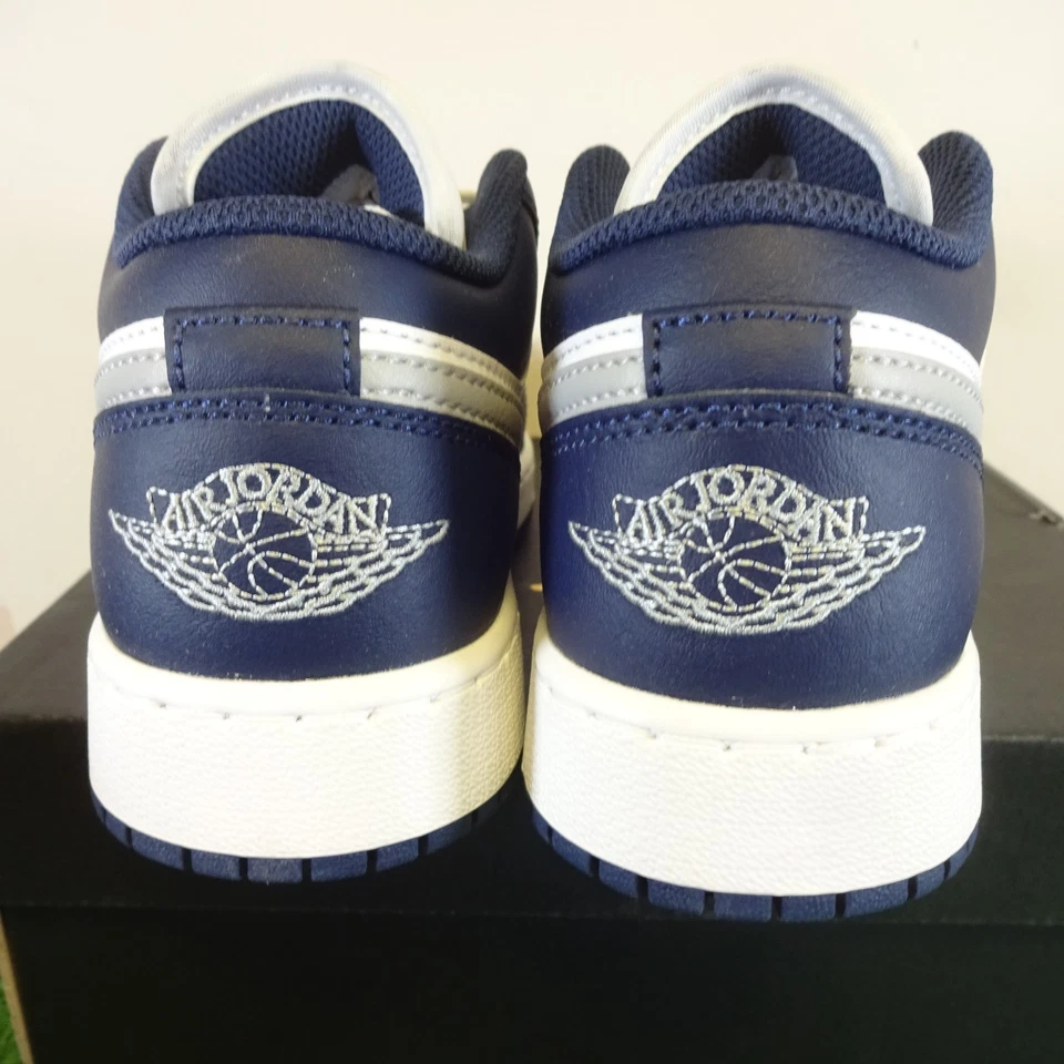 Nike Trainers Size 4.5 Women's Air Jordan 1 Low Midnight Navy Wolf Grey Shoes - Image 4 of 4