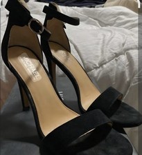 Michael Kors Platform Heels Suede 5 and 1/2 Black Ankle Strap