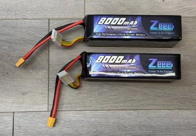 Zeee 6S LiPo Battery 8000mAh 22.2V 120C XT60 RC Car Truck Drone 2 Pack Open Box