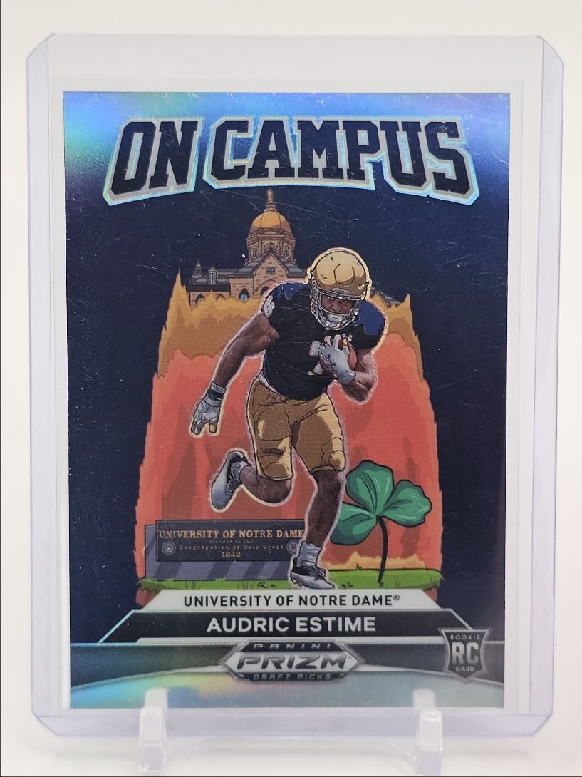 AUDRIC ESTIME 2024 PANINI PRIZM DRAFT ON CAMPUS ROOKIE SSP RC Q4876