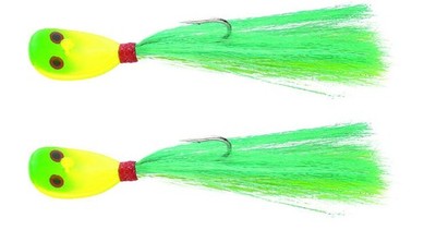 2 Stück JENZI Phantom-F Fibre Jig - 5 Gramm - gelb-grün