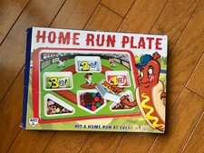 Baseball Home Run Plate Food Tray Kids Dinner Compartments Dip Tray NEW