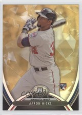 2013 Bowman Platinum Gold Aaron Hicks #21 Rookie RC 4k8